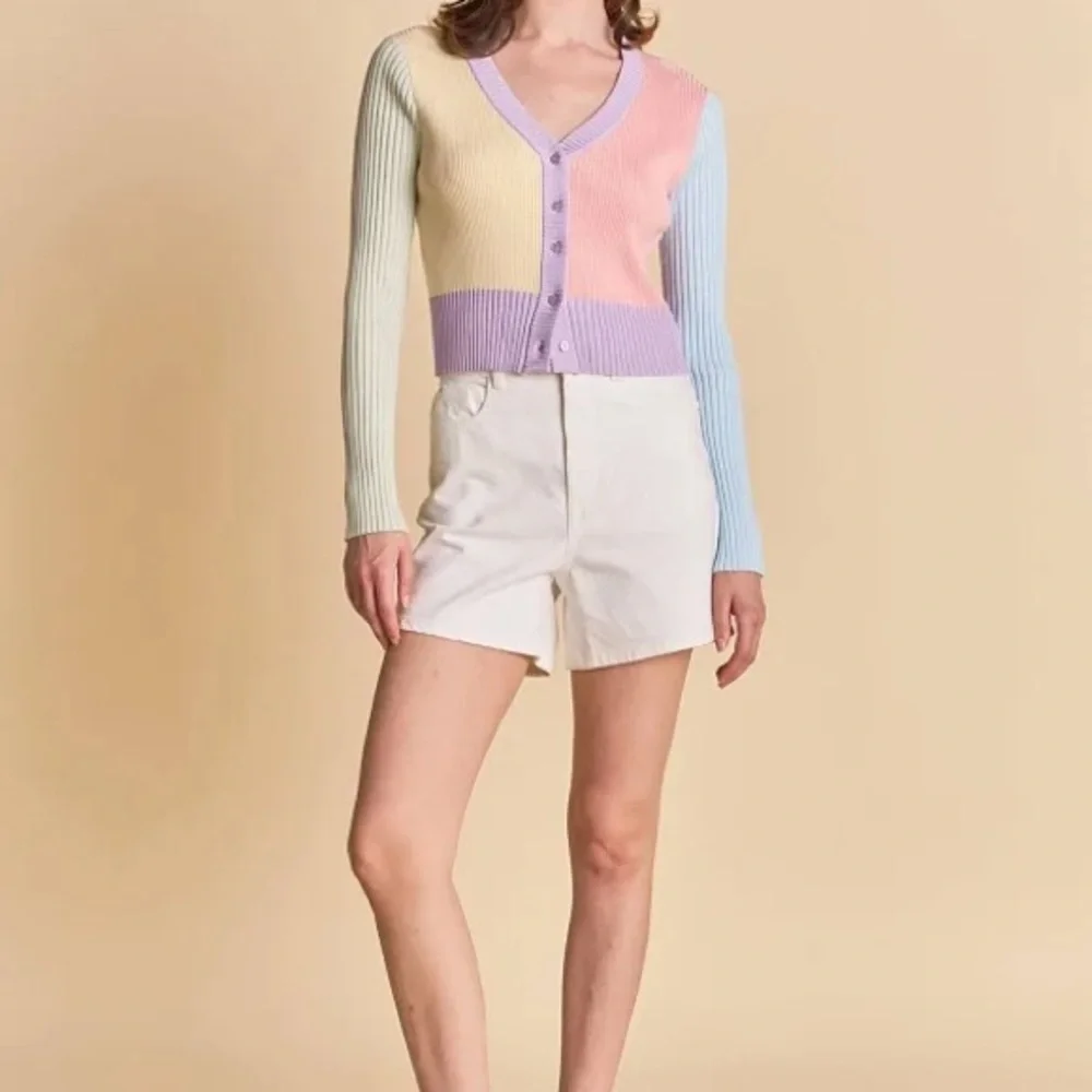 English Factory Color Block Cardigan - Picture 2 of 5
